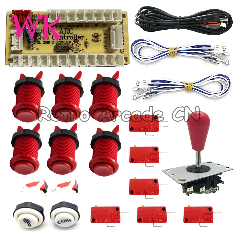 

1 Player DIY kit with USB Zero Delay Encoder +5p Joystick+Push Buttons for PC PS2 PS3 Arcade Game machines Parts