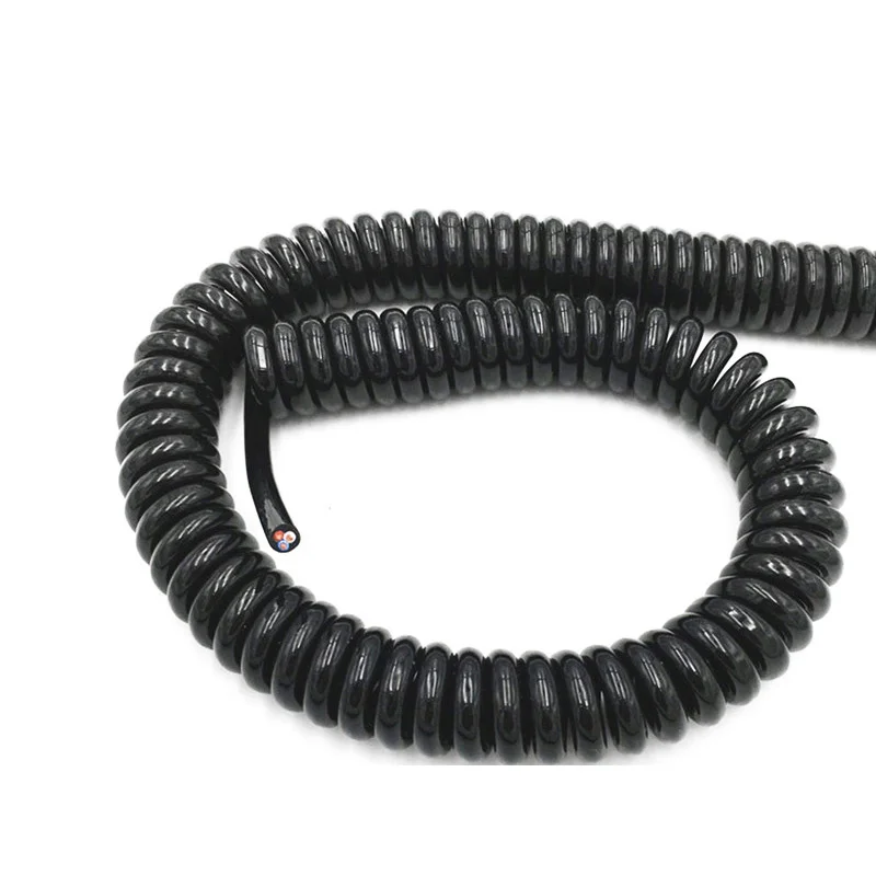 0.2mm2 Black Wire Spring Spiral Cable Multi 2/3/4/5/6/7/9 Core Pins Power Cord Can Extend The Tensile Wires