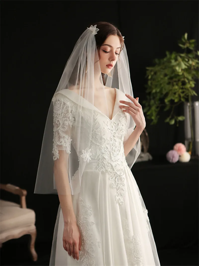CC Hair Veil 100% Handmade Luxury Wedding Accessories for Bridal Women Marry Headdress Veils With Combs Flower Shape DIY V649
