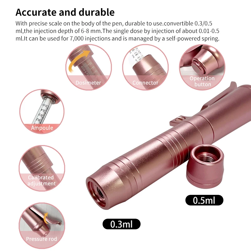 New 2 IN 1 High Pressure Hyaluron Acid Pen Anti Wrinkle Lip Injection Hyaluron Gun Face Atomizer Tattoo Supplies Hyaluron Pen