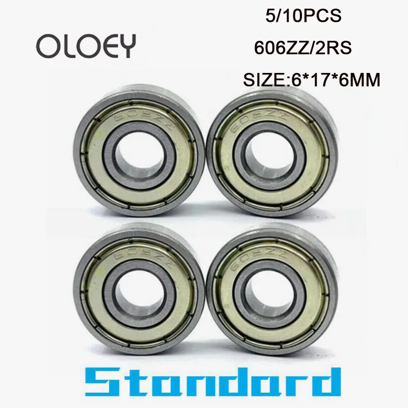 606ZZ 2RS Bearing 5/10PCS Size 6x17x6 mm Miniature 606ZZ 2RS Ball Bearings Corrosion Resistance And High Precision