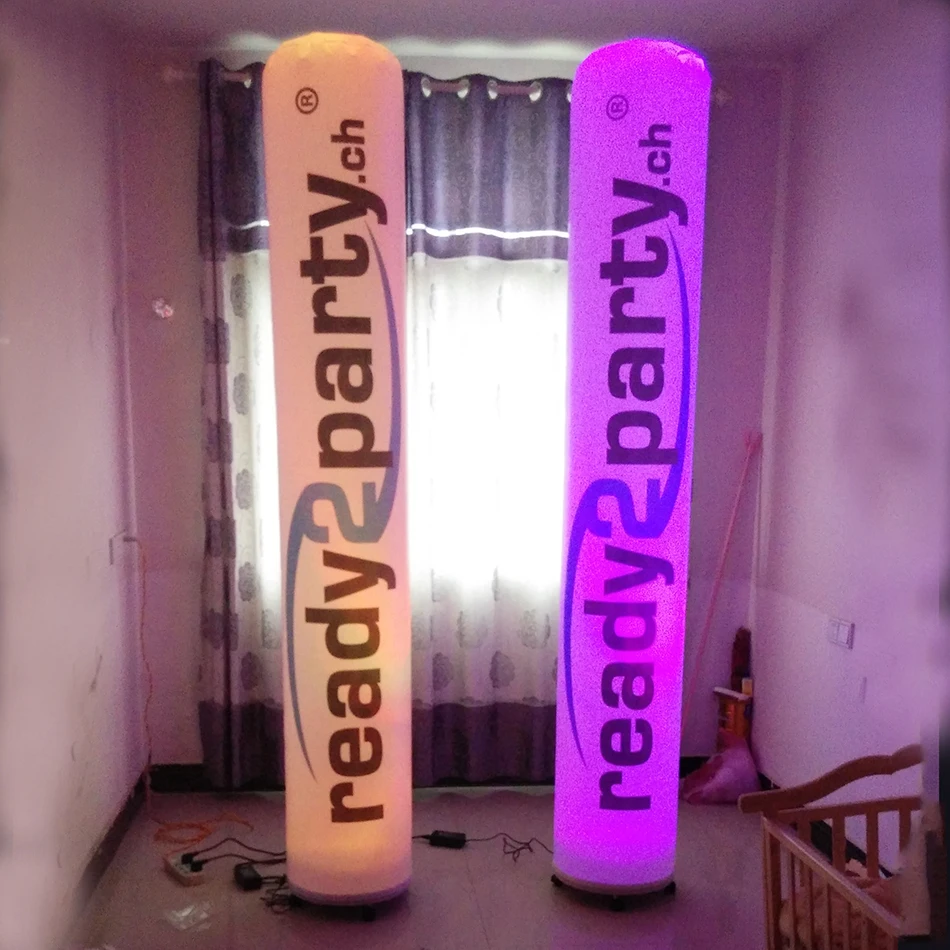 

2 PCS Beautiful Inflatable Lighting Pillar Column Advertising Decoration With Print Logo For Party