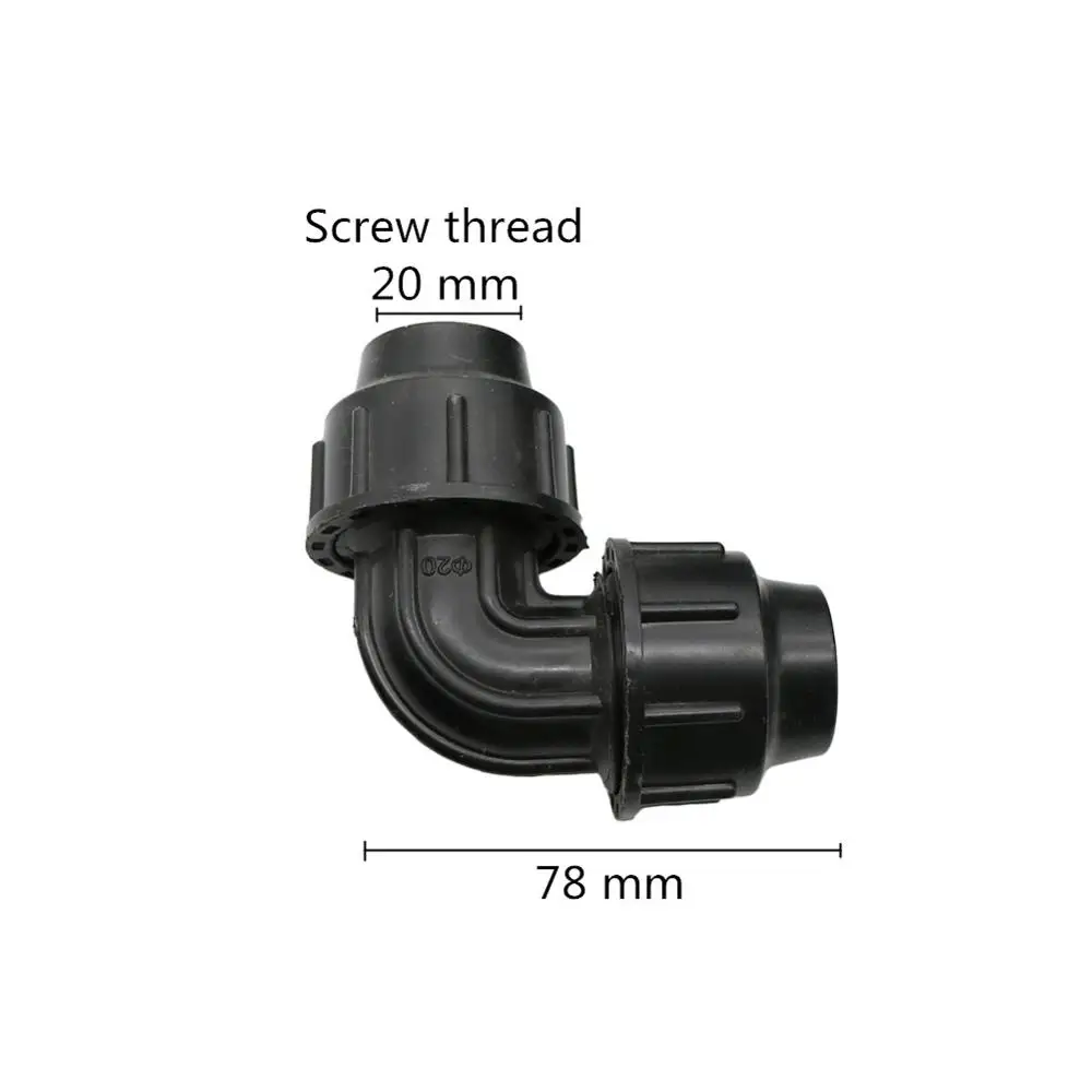 20/25Mm PE Tube Quick Connector Elbow DN20 DN25 Pipe Joint Lock Nut Bend Connectors Agriculture Irrigation Fittings Pipe Adapter