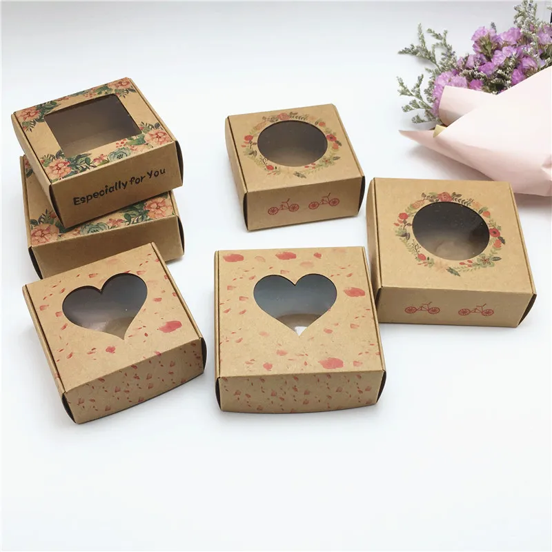 50Pcs Kraft Box DIY Handmade Soap Boxes Wedding Gift Box for Valentine Christmas Gift Boxes