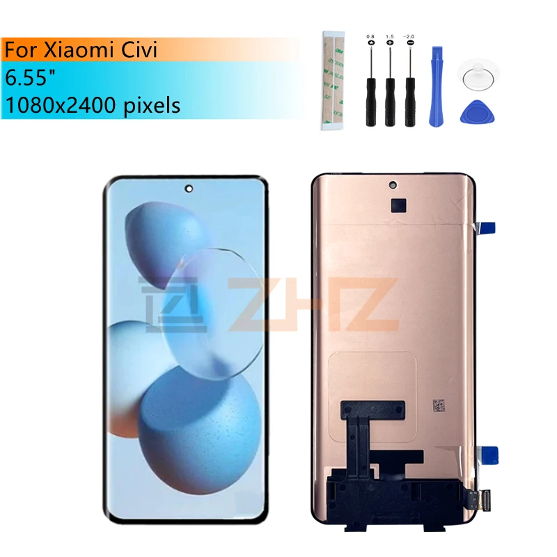  Oled LCD For Xiaomi Civi Display Touch Screen Digitizer Assembly With Frame Replacement Repair 6.55