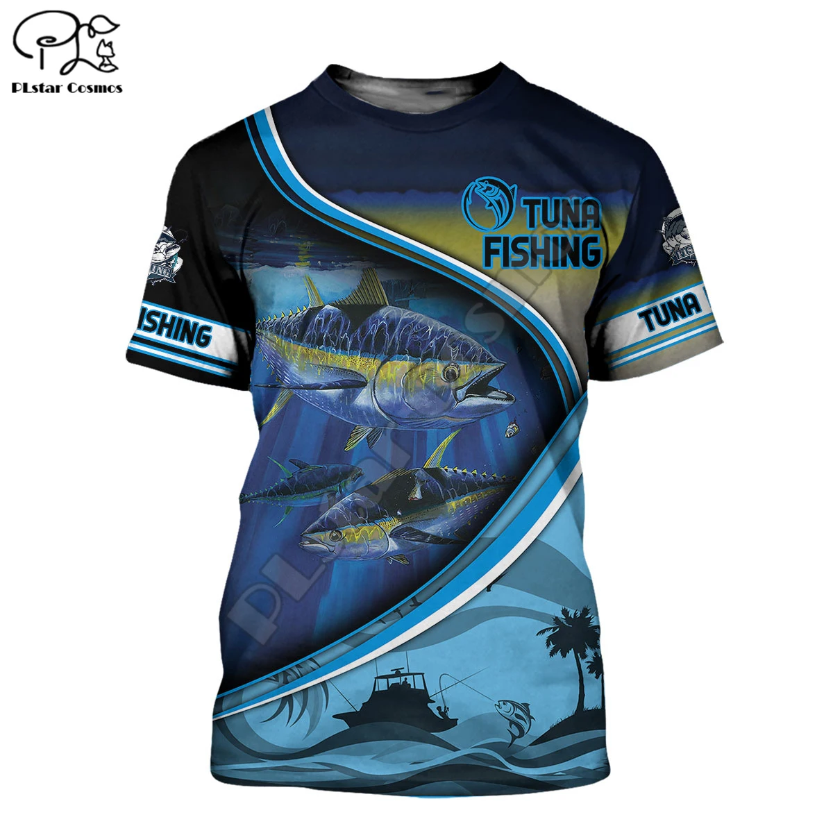 PLstar Cosmos Tuna Fishing New Fashion Men/Women T-shirt 3d Fishing Print Designed Stylish Summer Tshirt Brand Tops Tees Style-1