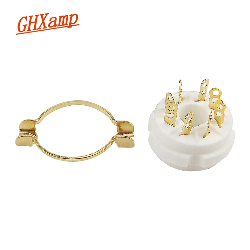 GHXAMP 8 Pin Vacuum Valve Socket Gilded Electronic Tube Ceramic Jack For Tube Amplifier Valve Parts 2pcs