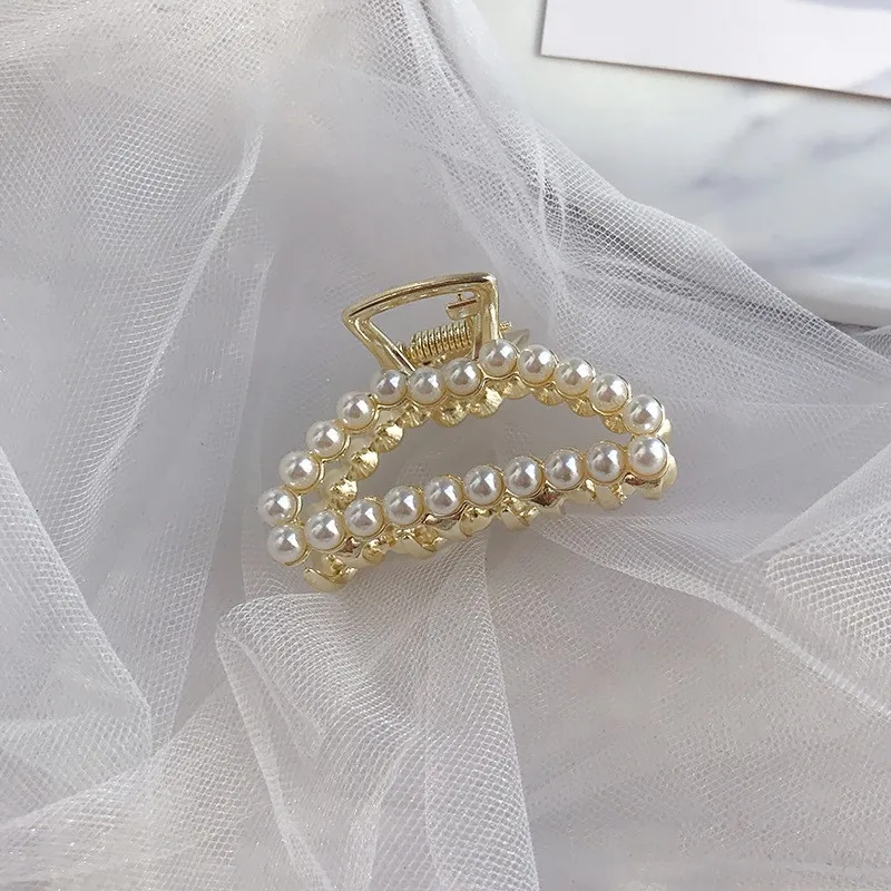 New Luxury Pearl Rhinestone Grab Clip South Korea Bangs Clip Hair Clip Hairpin Diamond Hairpin Hairpin Women Barrette Hair Claw