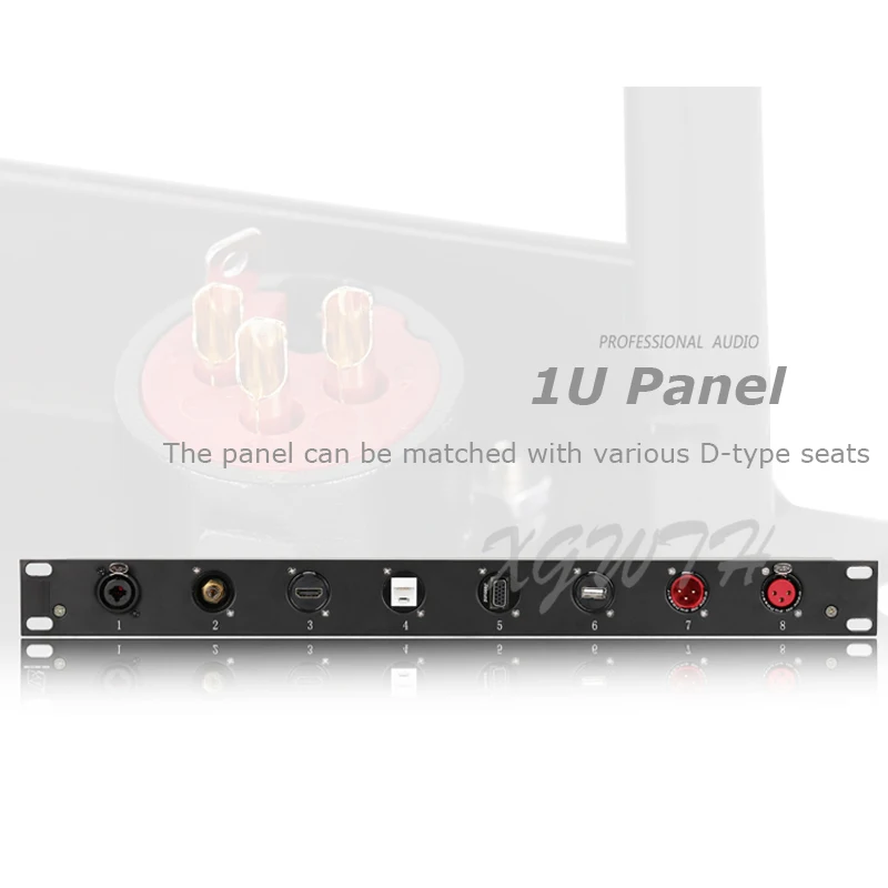 1U Rack Patch Panel 4 8 12 16 Way Channel Flight Case Mount For XLR Connecctor Male Female Speaker Audio Cable Plug Socket 19in