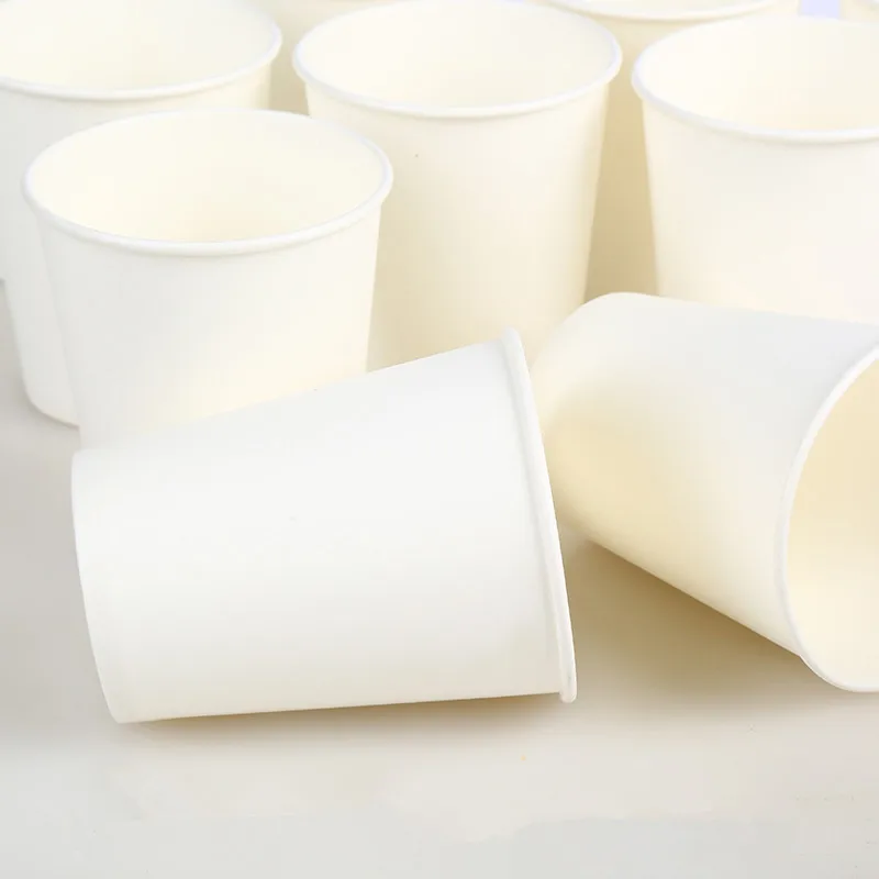 50/100pcs/Pack 250ml Pure White Paper Cups Disposable Coffee Tea Milk Cup Drinking Accessories Party Supplies