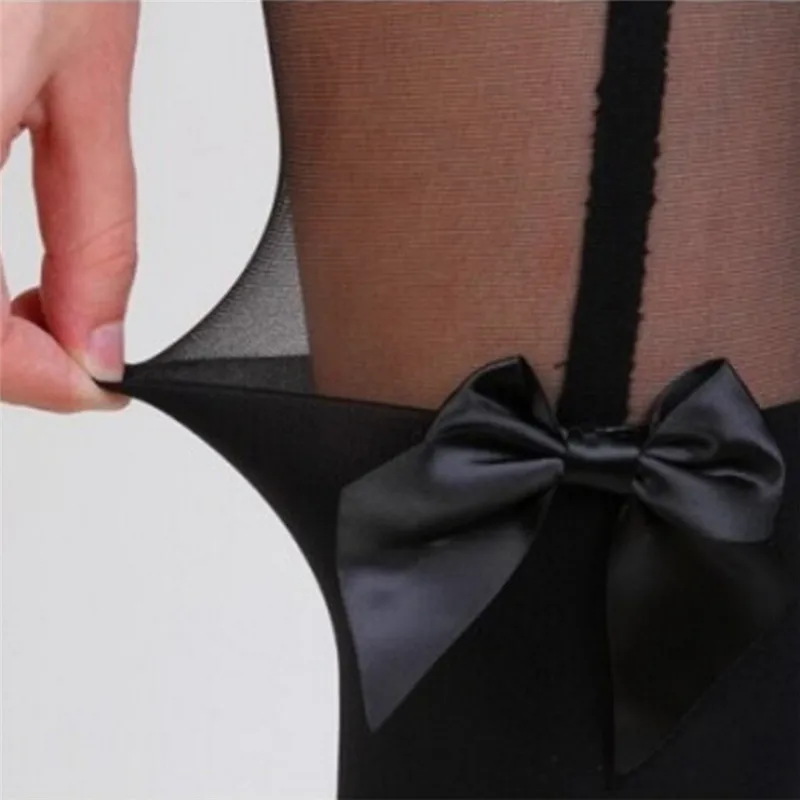 Sexy Woman Bow Pantyhose Tattoo Mock Bow Collant Sexy Stockings Conservative Vintage Tights For Girls Women