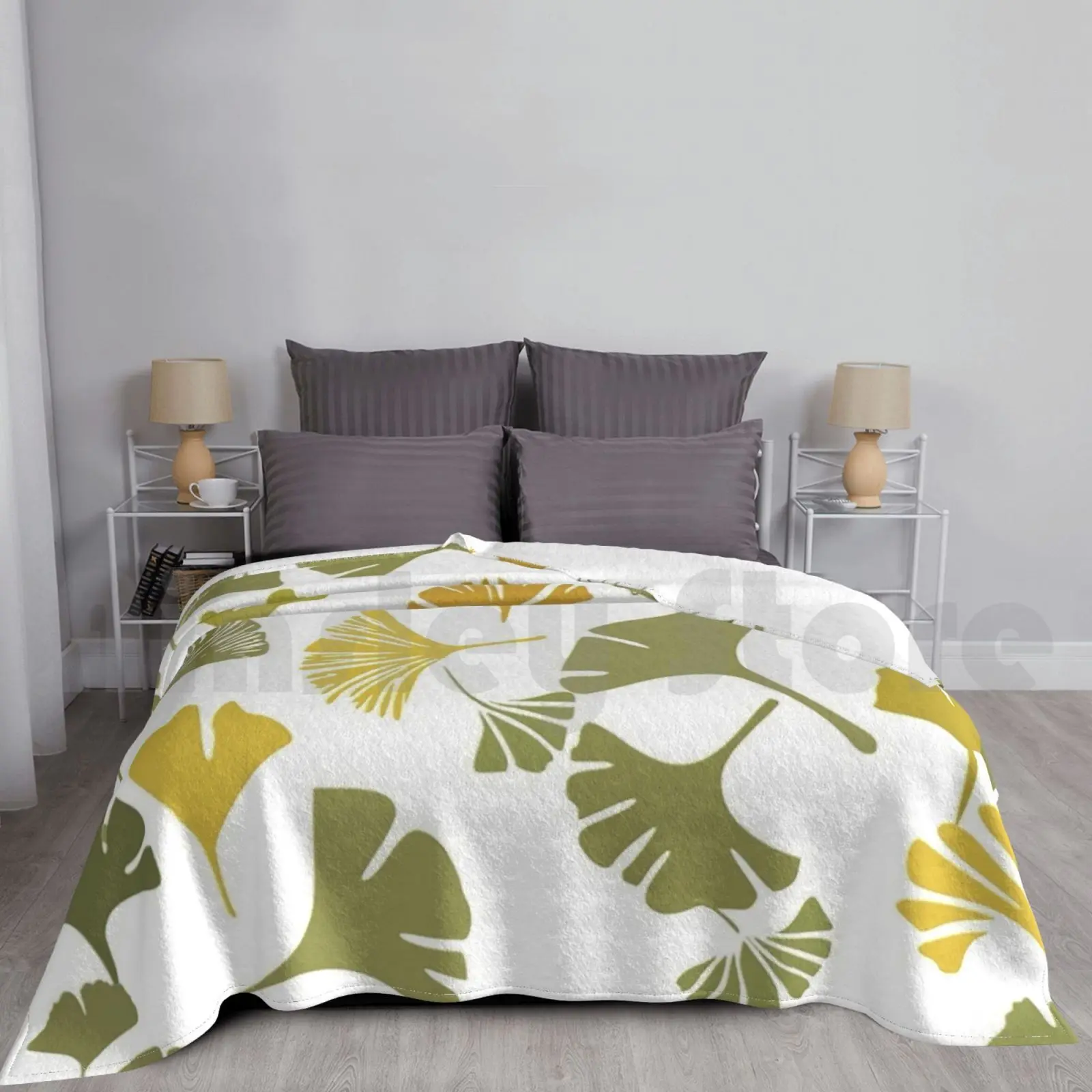 Ginkgo Leaves Blanket Fashion Custom Ginkgo Leaves Pattern Bathmat Duffel Backpack Skins Sleeves