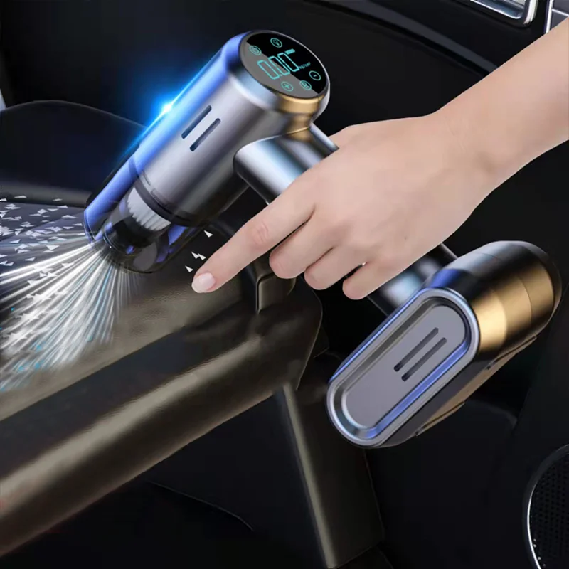12000PA Four In One Car Vacuum Cleaner Air Pump Wireless Charging Wireless Vacuum Cleaner Large Suction Home Led Lights