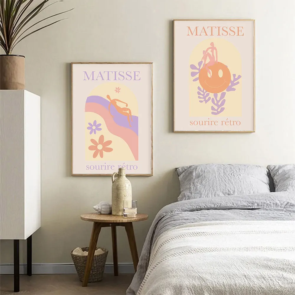 Abstract Poster Matisse Canvas Retro Soft Colors Botanical And Woman Body Nordic Art Print Wall Picture Living Room Home Decor