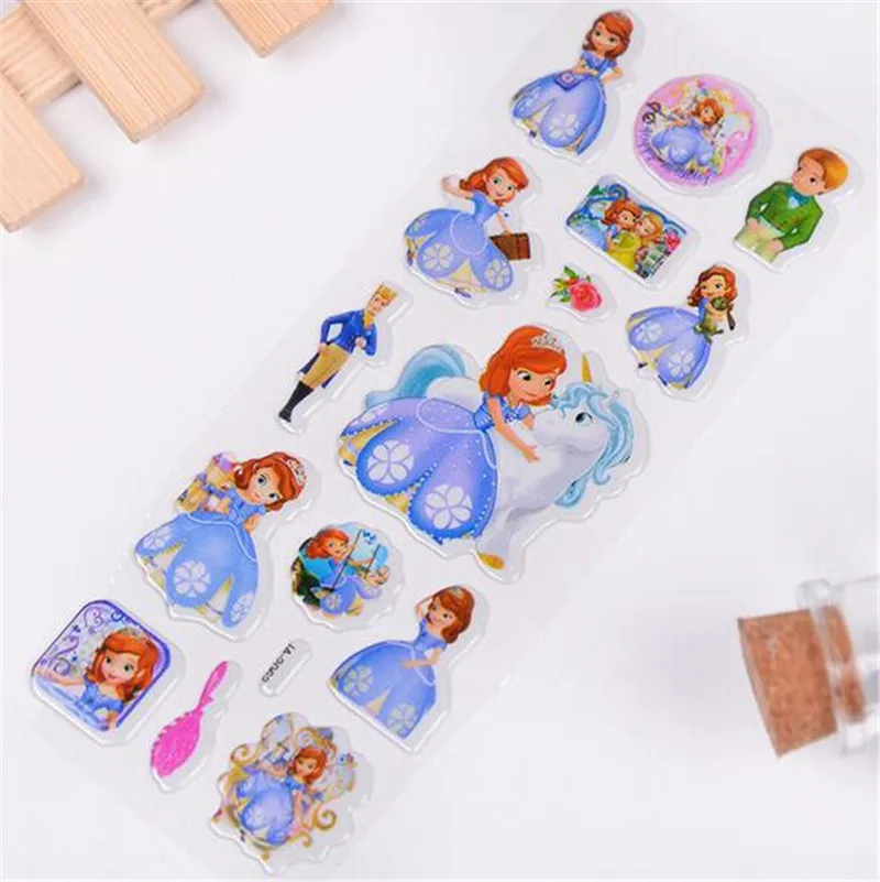 Cartoon sofia princess kids rooms bubble Stickers school Reward Scrapbook foam Refrigerator suitcase DIY sticker decals