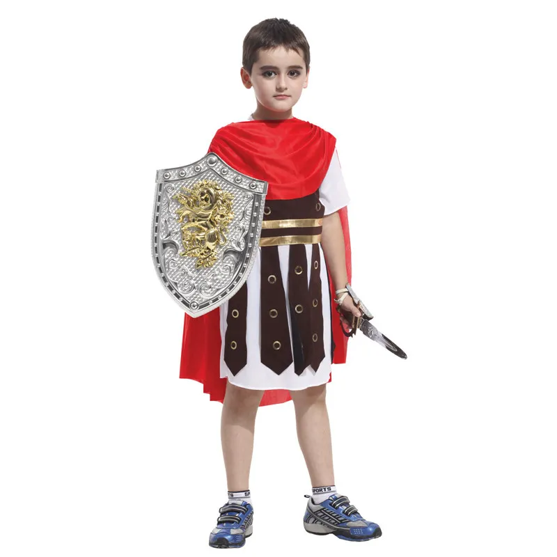 

Kids Child Roman Warrior Costume Spartan Gladiator Soldier Costumes for Boys Carnival Purim Halloween Cosplay