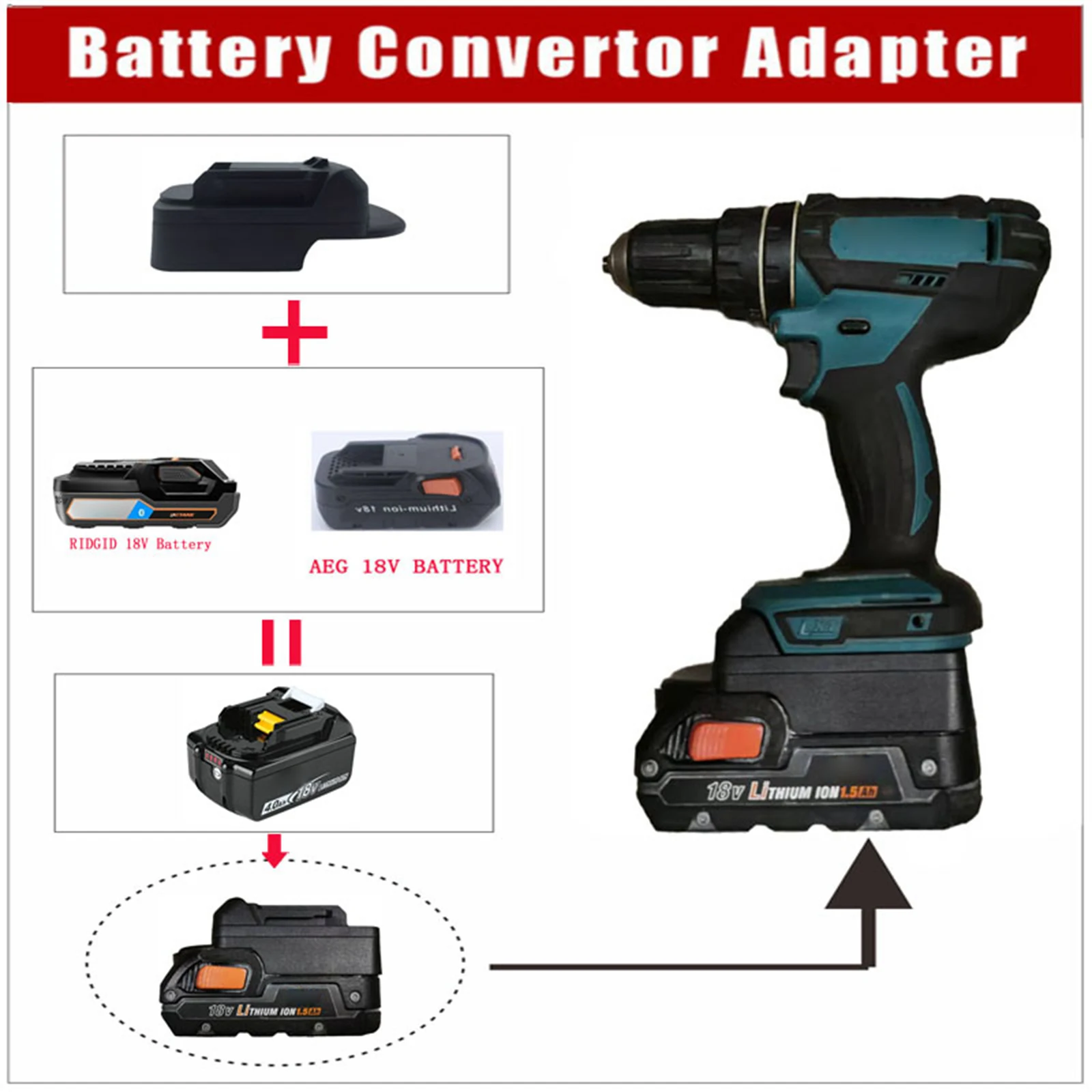 Battery Adapter Is Suitable for RIDGID 18V and AEG 18V Lithium Batteries To Be Used for Makita 18v BL Series Battery Tools