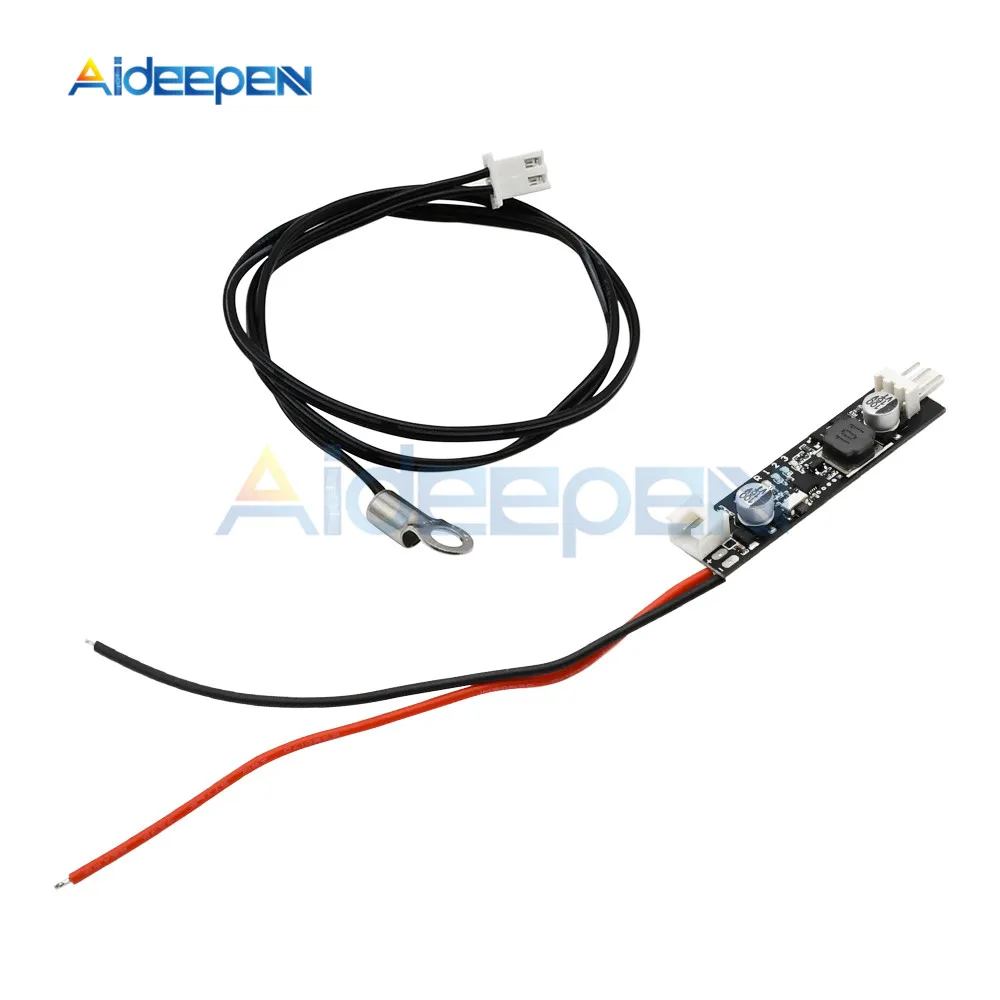 2-3 Wire DC 5V 12V PWM Fan Speed Controller Governor NTC 50K Temperature Probe Sensor 40cm Temperature Controller Speed Governor