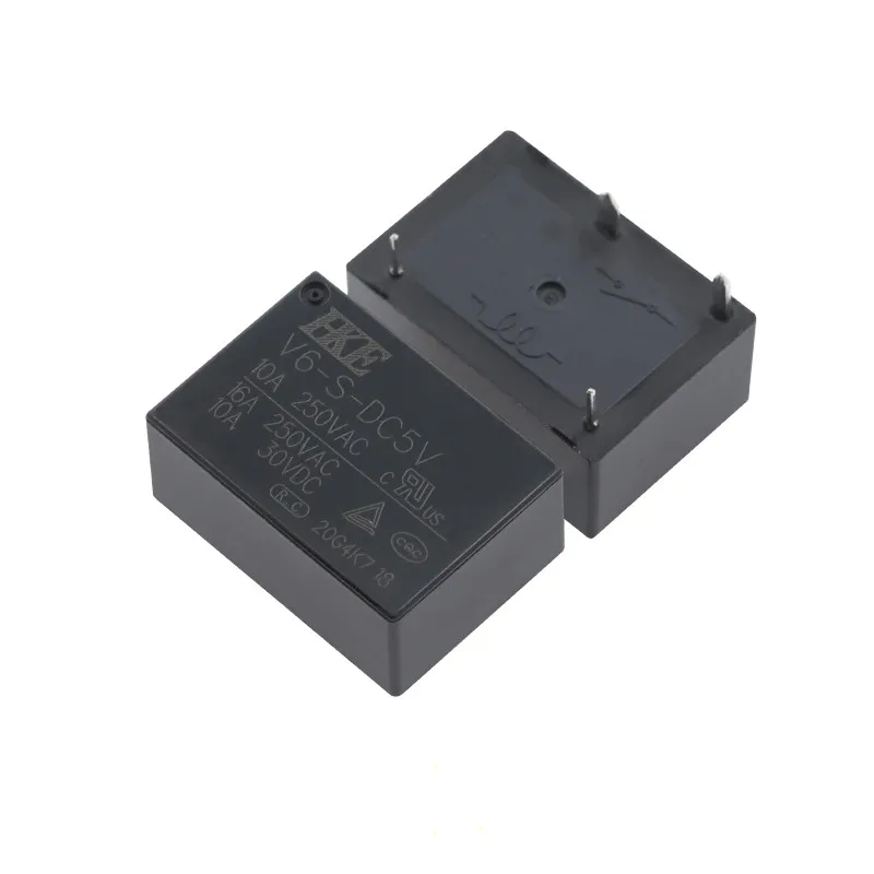 5PCS/LOT  100%Original New Power Relay  V6-S-DC5V 5VDC  V6-S-DC12V 12VDC  V6-S-DC24V  24VDC  4PINS 10A 5V  12V  24V