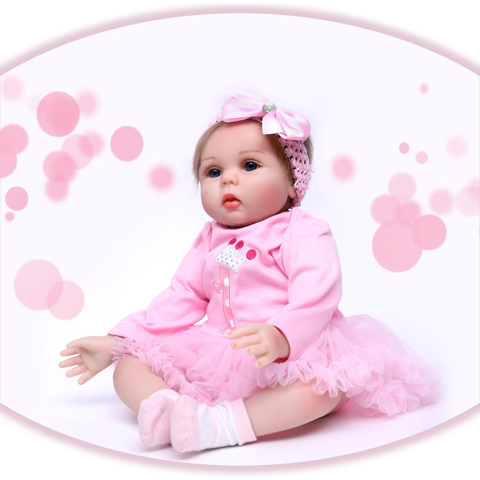 

Bebe Reborn Doll 55 Cm Realistic Soft Silicone Vinyl Cloth Body Mohair Hair Toddler Anatomically Correct Kids Toy Holiday Gift