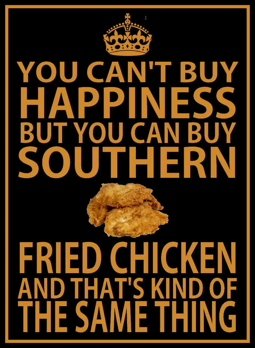 You Can't Buy Happiness You CAN Buy Southern Fried Chicken Metal Sign Catering Retro Wall Home Bar Pub Vintage Cafe Decor, 8x12