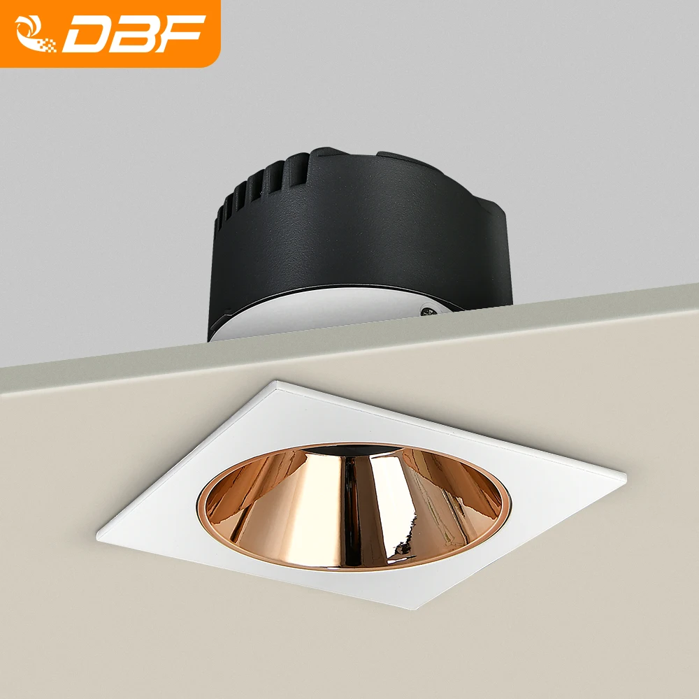 

[DBF]2022 Anti-Glare Square Ceiling Spot Light Angle Adjustable Recessed Downlight 7W 12W 15W 18W for Hotel Pic Background Aisle