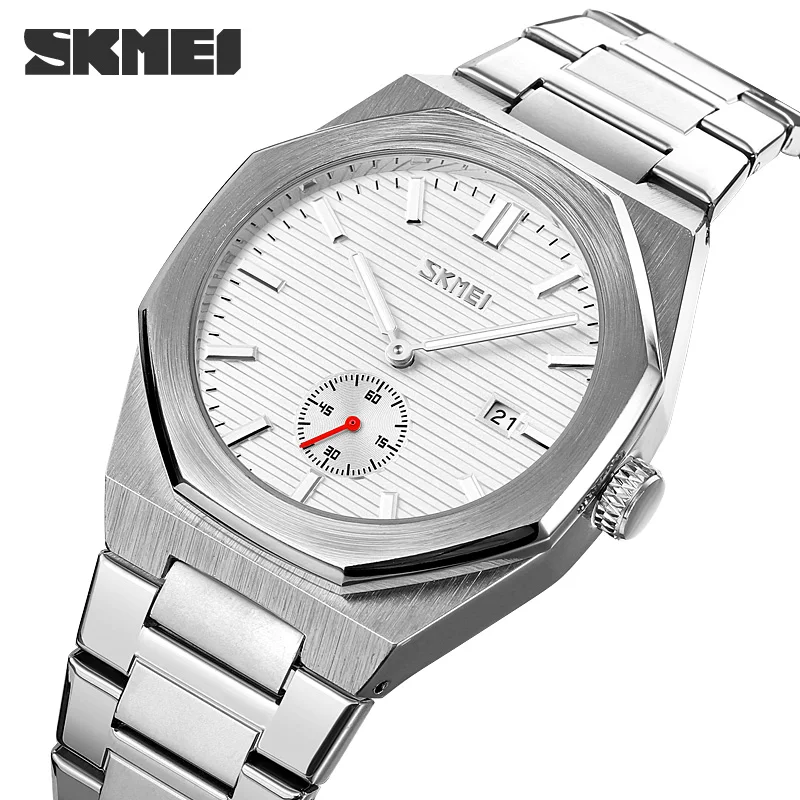 

Wristwatch For Man SKMEI Top Brand Stainless Steel Waterproof Clocks Men Watch Military Quartz WristWatch Montre Homme Reloj