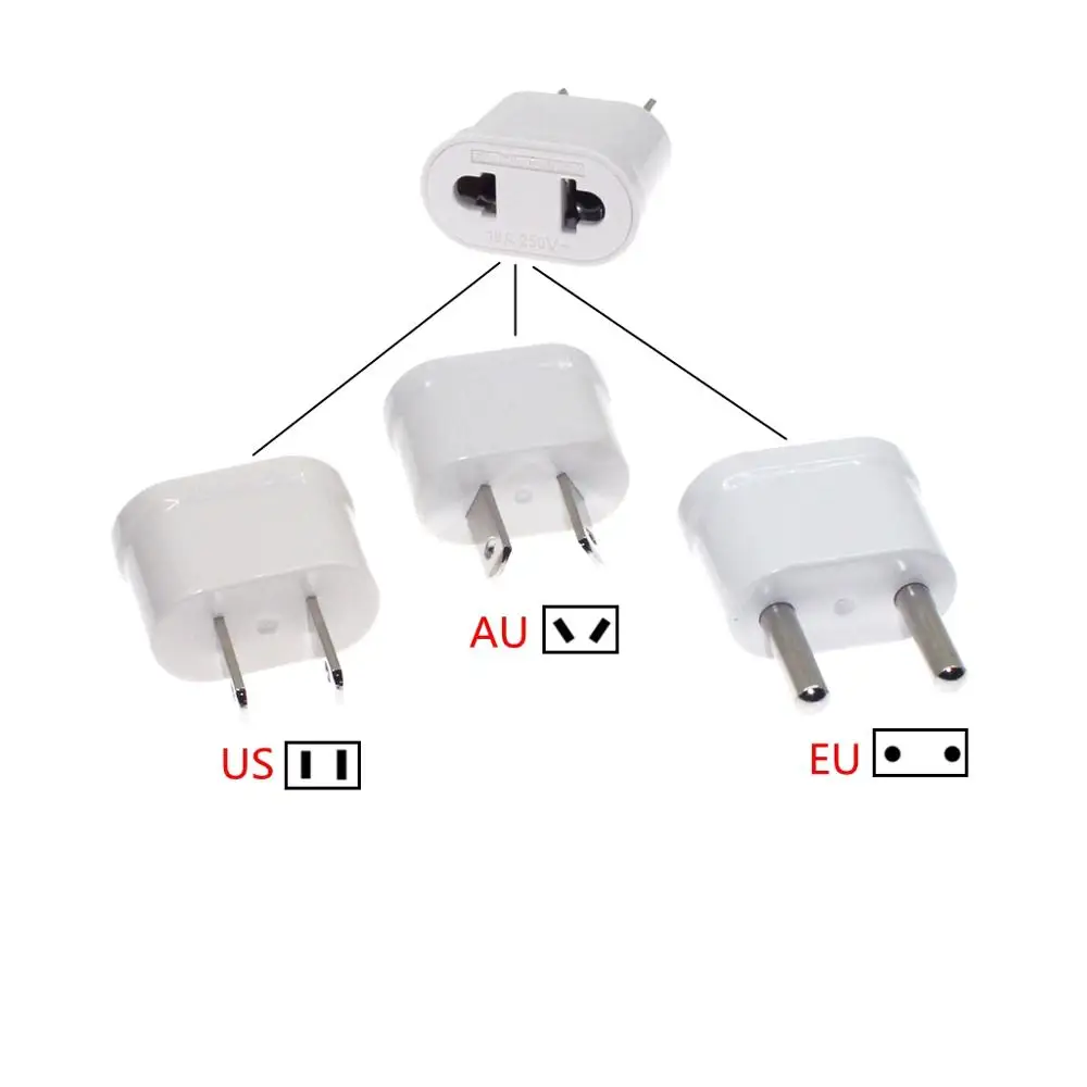 5PCS/lot EU Europea Travel Plug Adapter American US To EU Korea Power Adapter Outlet AC Converter Electrical Socket