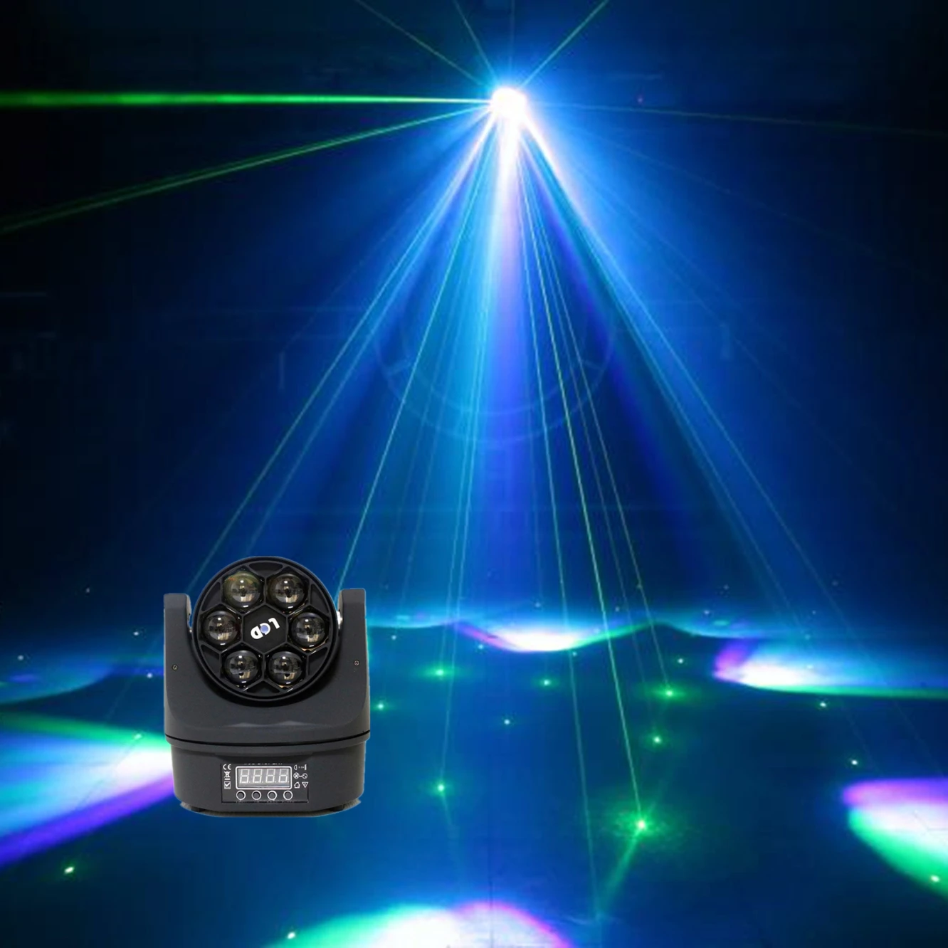 

Six bee-eye moving head lights professional stage lighting suitable for various nightclub parties and other places