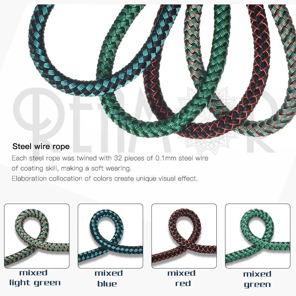 REAMOR 1M Unique Colors Mixed 6mm Steel Wire Braided Leather Cord Super Fiber Leather String Rope Bracelet DIY Jewelry Findings