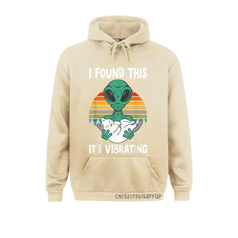 I Found This It's Vibrating Alien And Cat Vintage Pullover Cute Long Sleeve Printed On Sweatshirts Mens Hoodies Party