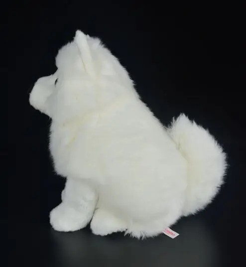 Novo brinquedo branco samoyed brinquedo de pelúcia adorável cão agachamento boneca macia crianças brinquedo decoração presente aniversário h1978