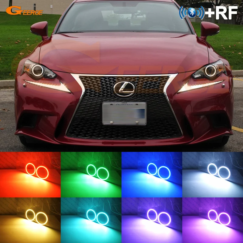 For LEXUS IS III 250 350 200t 300h IS350 IS250 2013 2014 2015 RF Remote BT App Multi-Color Ultra Bright RGB LED Angel Eyes Kit