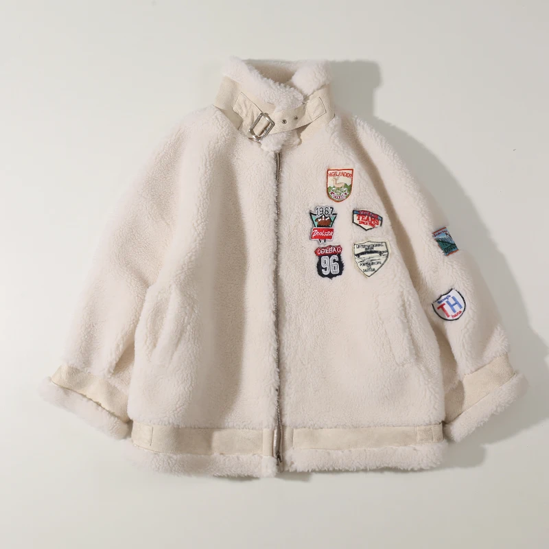 

2021 Fashion Sweet Wool Particles Wool Blends Real Fur Coat Jackets for Women Coats Women Coats and Jackets Winter