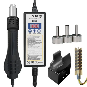 Pistola de ar quente 8858 micro retrabalho estação de solda led digital secador de cabelo para solda 650w pistola de calor ferramentas de reparo de soldagem pistola de calor