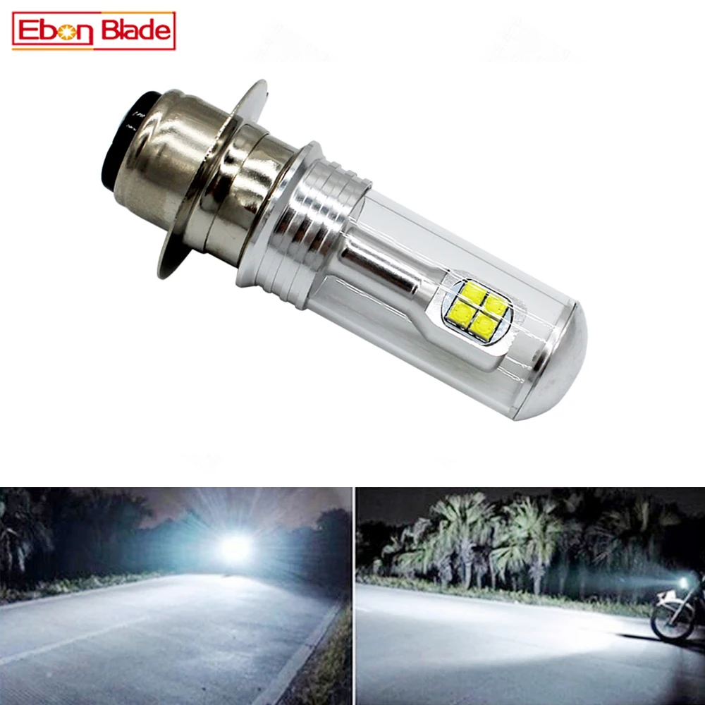 1/2Pcs H6 Led Headlight H6M P15D Motorcycle 12V-24V 960LM High Low Beam Motorbike Headlamp Head Fog Light Bulb White 6000K