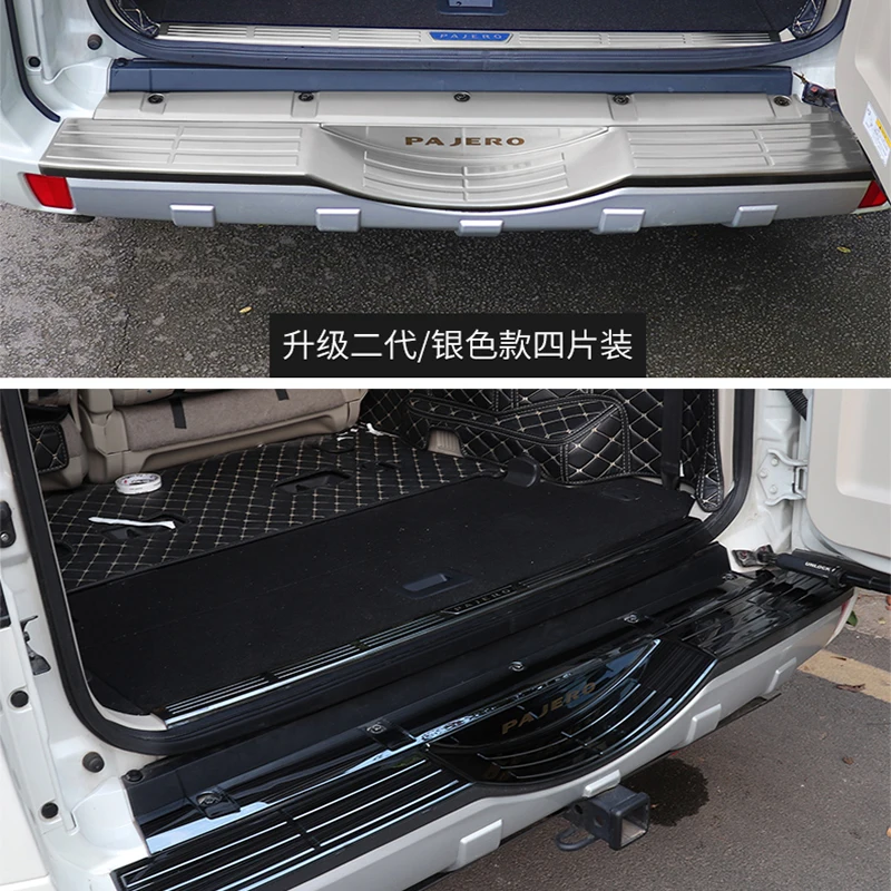 For Mitsubishi Pajero Stainless Steel Rearguard V97V93V73V87V98V95 Trunk Tailgate Guard Plate Trunk Threshold Modified Interior