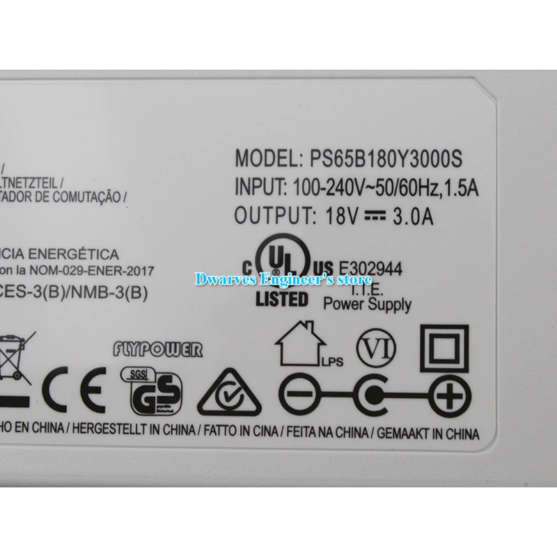 Imagem -02 - Adaptador de Alimentação Genuíno para Flypower 18v 3a 54w Ps65b180y3000s Fabricante Inteligente Máquina de Corte Explore Air2 5.5x2.5 mm