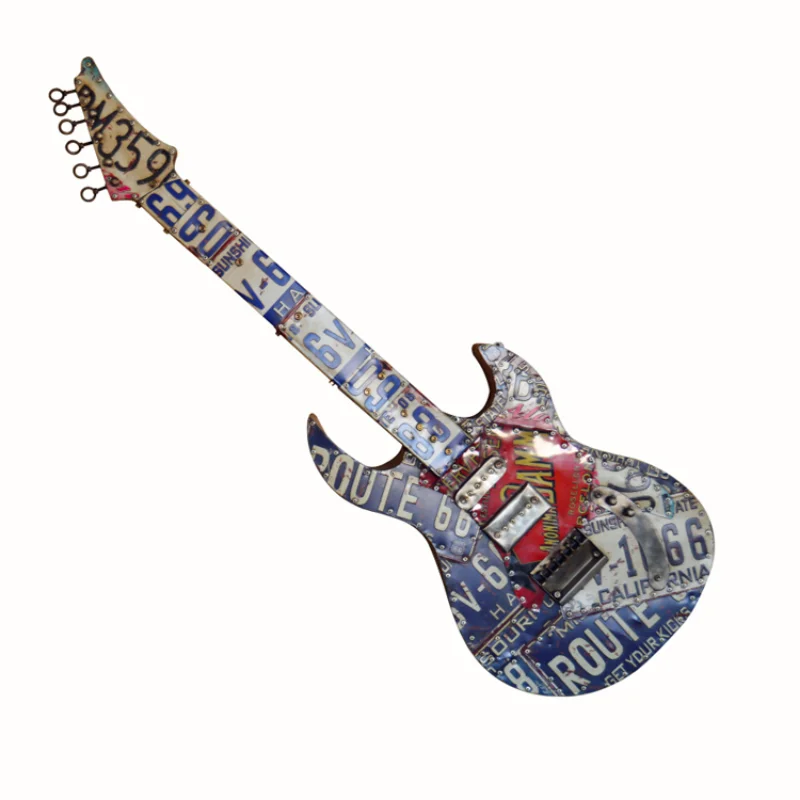 Industrial Style Furniture Hotel Home Musical Instrument Shop Decoration Metal Guitar Decoration Wall Guitar Decoration