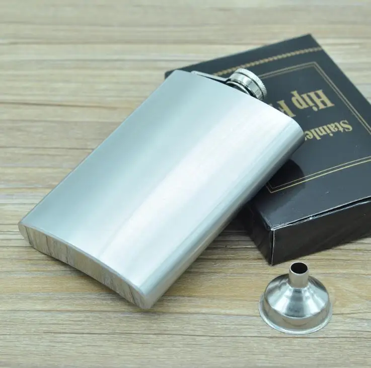 

8oz Stainless Steel Pocket Hip Flask Retro Whishkey Flask Liquor Screw Cap Includes Free Bonus Funnel and Black Gift Box SN272