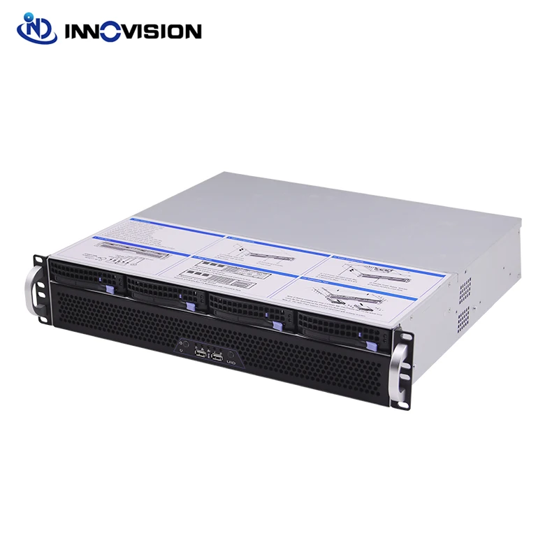 Imagem -02 - Caixa Flexível Ultra Curta 2u l = 400 mm Grande Compartimentos Hottrocar 2u Rack Chassi de Servidor para Firewall Nvr