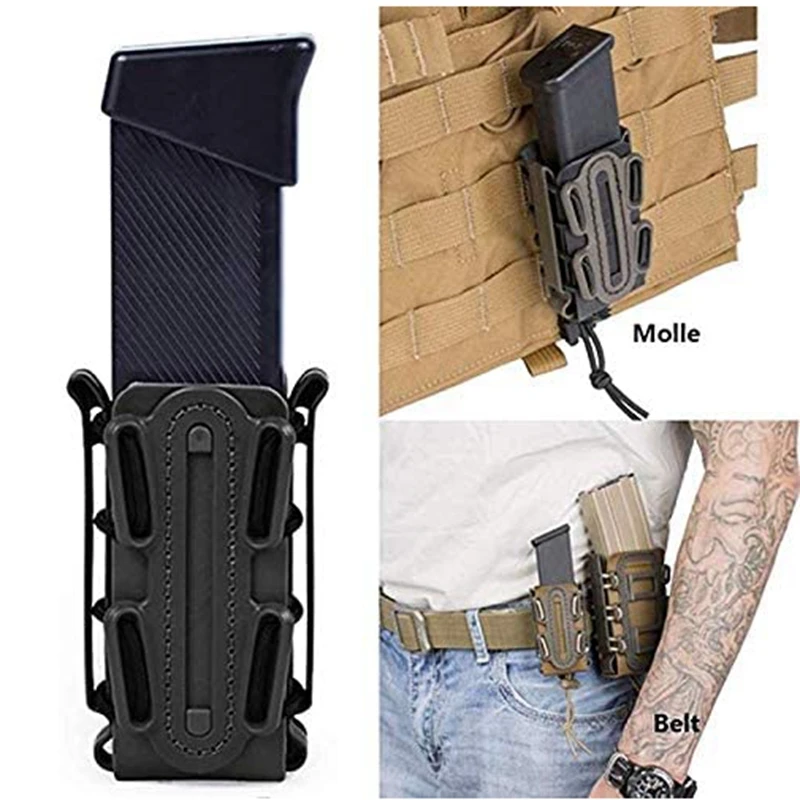 Bolsa táctica Molle de 9mm con Clip de cinturón para Glock 17 19 M9 P226, soporte para pistola Mag Fastmag, funda de carcasa suave para caza