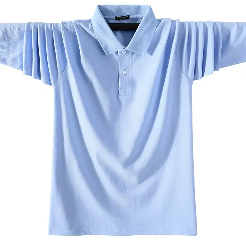 100% Cotton High Quality Men\'s Polo Shirts Solid Color Classic Casual Long Sleeve Polos Homme Fashion Men Clothing Lapel Tops