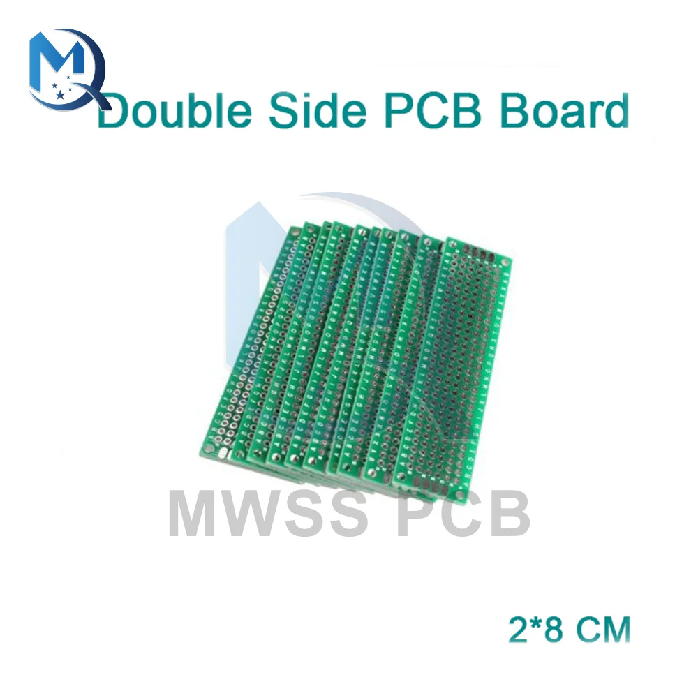 5PCS Doppelseitige Prototyp PCB Breadboard 2x8 cm FR4 Glas Faser 20x80mm Diy Kit verzinnt Universal Expansion Board Modul