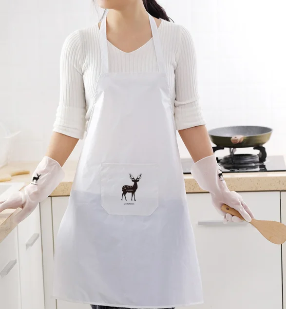 

1pcs Kitchen Aprons For Women Cotton Linen Bibs Household Cleaning Pinafore Home Cooking Apron 70*72cm