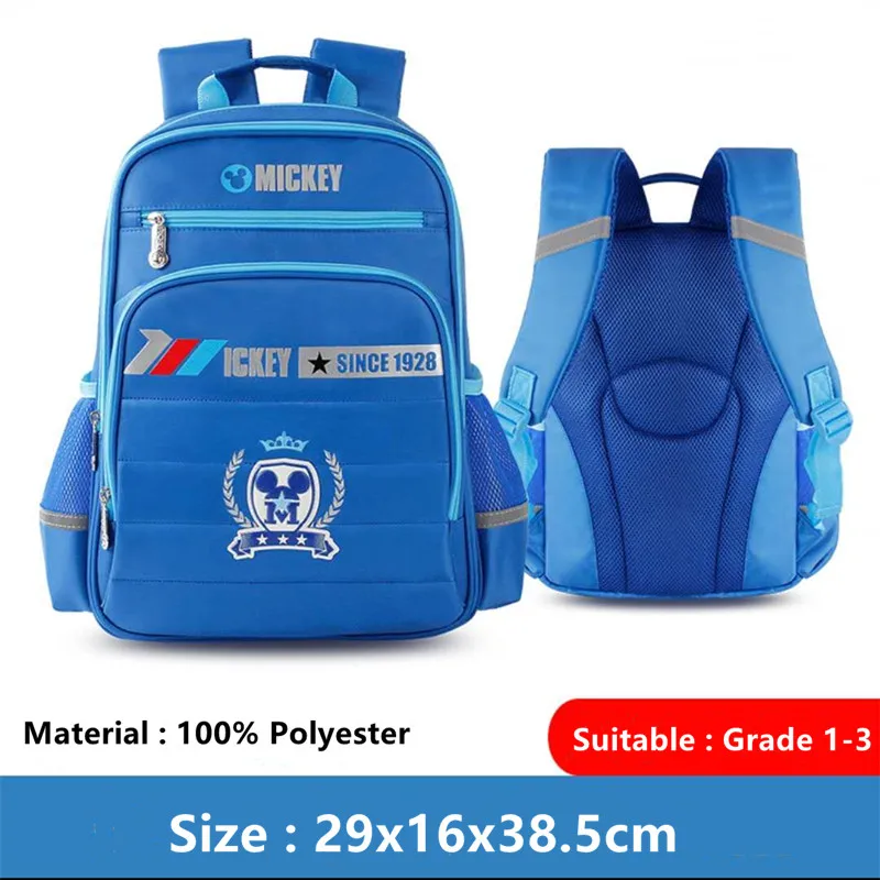 Disney Mickey school bags for boys causal orthopedic primary school student backpack age 8-12 years Grade 1-3 teenage kids gifts