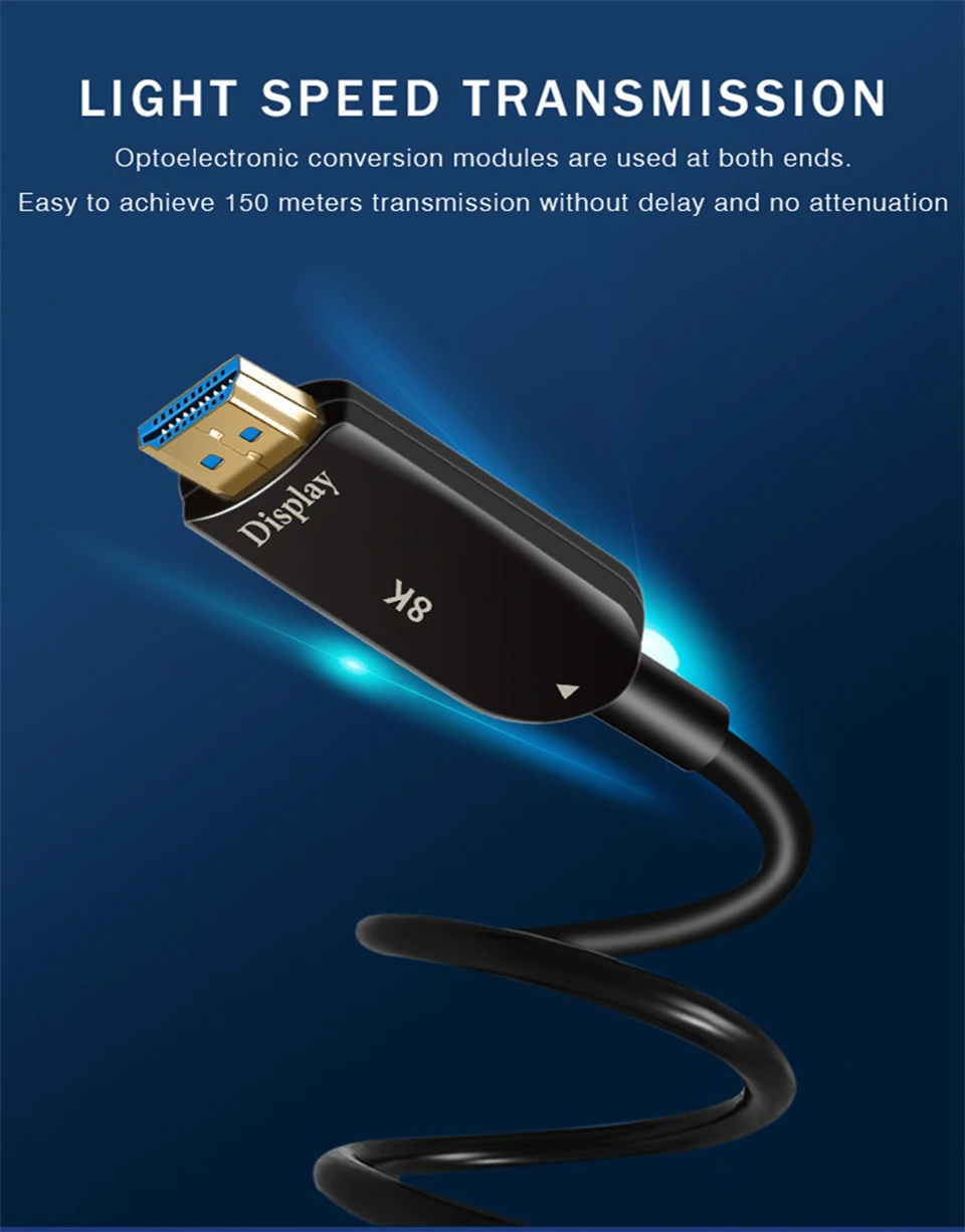 2023 Navceker 8K HDMI 2.1 kabel światłowodowy 4K @ 60 HDMI 2.1 48Gbps kabel 2.1 HDMI 5M 10M UHD HDMI 2.1 8K dla monitora