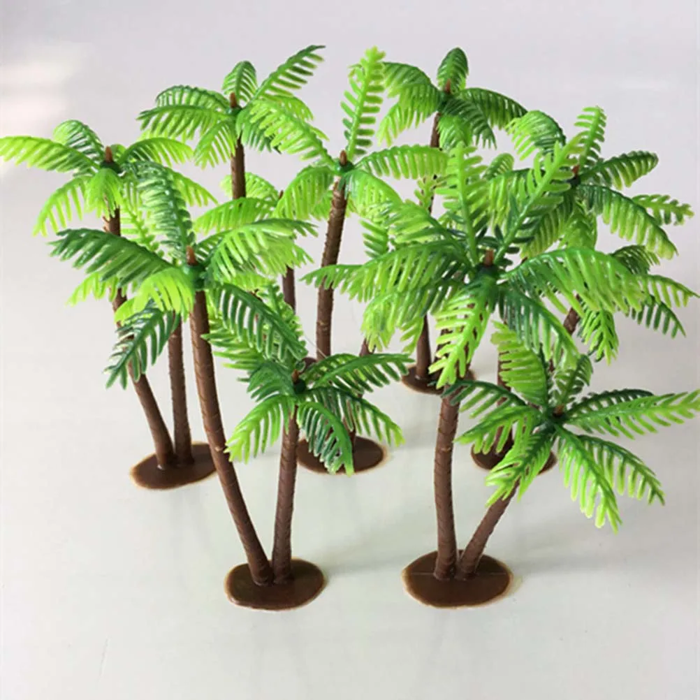 Tree Palm Trees Mini Decor Landscape Artificial Model Miniature Bonsai  Tank Fish Scenery Decoration Aquarium Cake Topper Plant