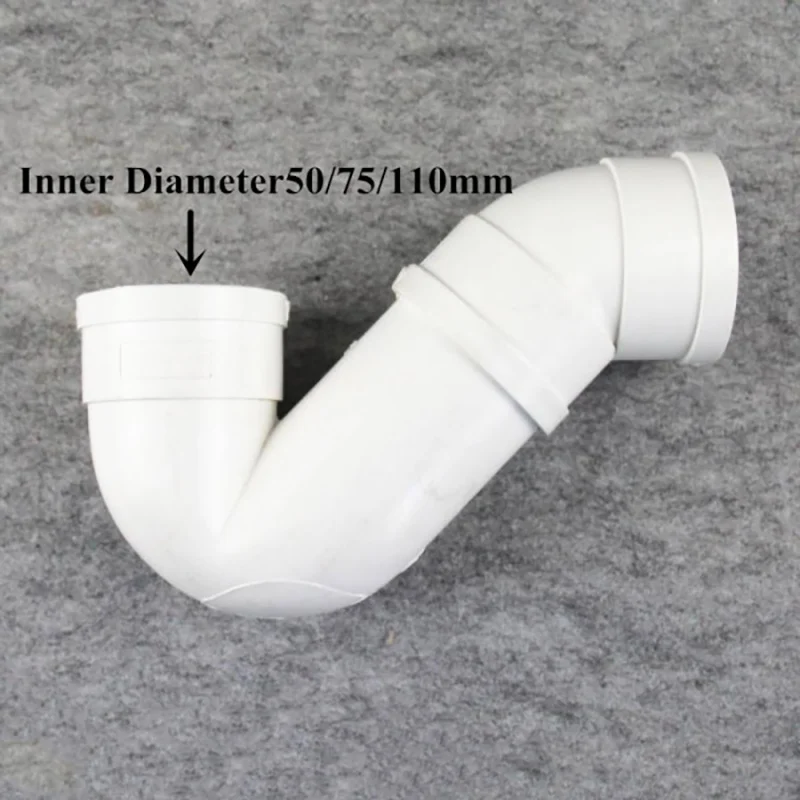 PVC drainage hose joint P type Elbow Brand new raw Material Water trap Garden Landscape Irrigation Drainage pipe fittings 1Pcs