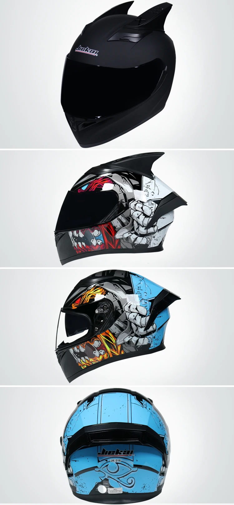 JIEKAI Four Seans Full Face Classic Motorcycle Go kart helmet MTB ATV Motorbike headguard casque casco capacete